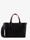 Christian Louboutin Women Cabata Leather Shoulder Bag With Studs In Multi