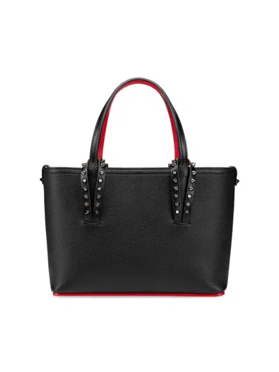 Christian Louboutin Womens Black Cabata Mini Leather Tote Bag
