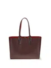 Christian Louboutin Cabata Soft Small Tote Bag In Grained Leather In Red