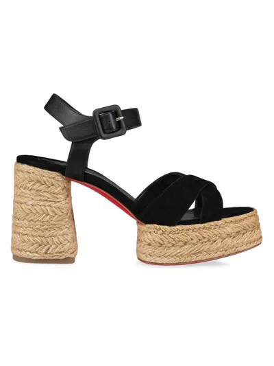 Christian Louboutin Women's Calakala 70mm Suede Platforms In Black