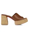 Christian Louboutin Calakala 85 Leather Mule In Brown