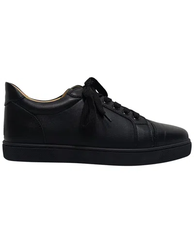 Christian Louboutin Women's Calfskin Leather Vieira Low-top Sneaker (authentic  Pre-loved) In Black