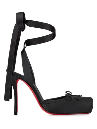 CHRISTIAN LOUBOUTIN WOMEN'S CASSIA LACE UP 100MM SATIN PUMPS