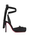Christian Louboutin Cassia 100 Bow-detailed Grosgrain-trimmed Satin-crepe Pumps In Animal Print