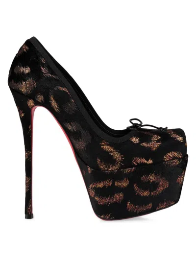 Christian Louboutin Women's Cassia Nodo 160mm Alta Embroidered Velvet Pumps In Multi