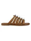Christian Louboutin Charja Spike Leather Sandal In Brown