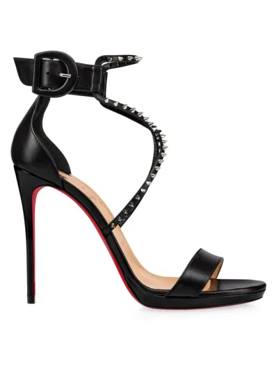 Christian Louboutin Women's Choca Lux 120mm Leather Sandals In Black