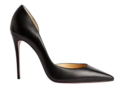 Pre-owned Christian Louboutin Women's  Iriza 100mm Pump Nappa Leather Sneakers In Black/red