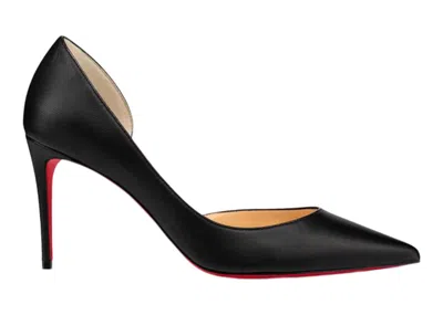 Pre-owned Christian Louboutin Women's  Iriza 85mm Pump Nappa Leather Sneakers In Black/red In Multi