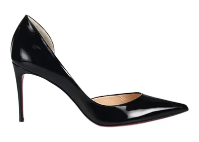Pre-owned Christian Louboutin Women's  Iriza 85mm Pump Patent Leather Sneakers In Black/red