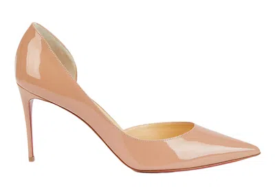Pre-owned Christian Louboutin Women's  Iriza 85mm Pump Patent Leather Sneakers In Nude/red