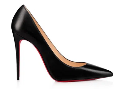 Pre-owned Christian Louboutin Women's  Kate 100mm Pump Nappa Leather Sneakers In Black/red