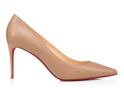 Pre-owned Christian Louboutin Women's  Kate 85mm Pump Nappa Leather Sneakers In Nude/red
