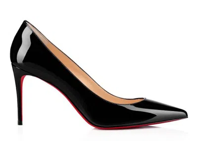 Pre-owned Christian Louboutin Women's  Kate 85mm Pump Patent Leather Sneakers In Black/red