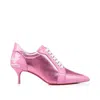 Christian Louboutin Multicolor Calfskin Lace-up In Pink