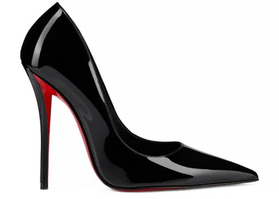 Pre-owned Christian Louboutin Women's  Miss Z 120mm Pump Patent Calf Leather Sneakers In Black