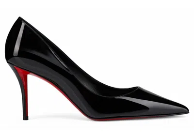 Pre-owned Christian Louboutin Women's  Miss Z 80mm Pump Patent Calf Leather Sneakers In Black