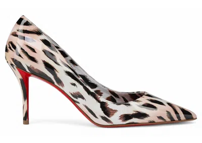 Pre-owned Christian Louboutin Women's  Miss Z 80mm Pump Printed Patent Calf Leather Sneakers In Gigi
