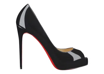 Pre-owned Christian Louboutin Women's  New Very Prive 120 Pump Patent Leather Sneakers In Black/red