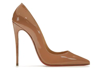 Pre-owned Christian Louboutin Women's  So Kate 120mm Pump Patent Leather Sneakers In Nude/red