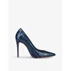 Christian Louboutin Womens Denim Kate 100 Leather Heeled Courts In Denim