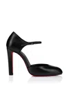Christian Louboutin 100mm Fanny Demie Leather Ankle-strap Pumps In Black