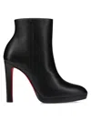 Christian Louboutin Fannylove 120 Leather Ankle Boots In Black