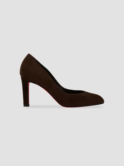 Christian Louboutin Fannylove 85 Suede Pumps In Brown