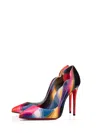 Christian Louboutin Womens Multi Hot Chick 100 Patterned Leather Courts In Multi