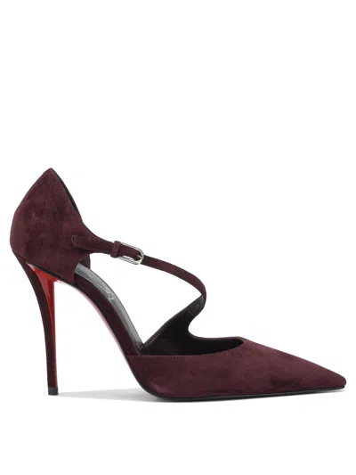 Christian Louboutin Bordeaux Suede Miss Ziggyta Pumps In Burgundy