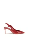 Christian Louboutin Hot Chick 70 Patent Leather Slingback Pumps In Red