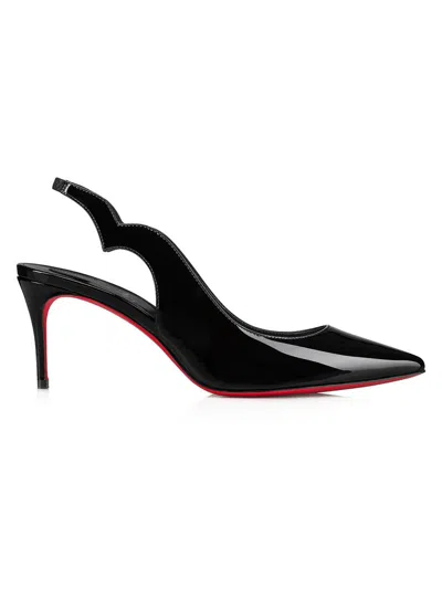 Christian Louboutin Women's Hot Chick Sling 70mm Patent Leather Pumps In Black