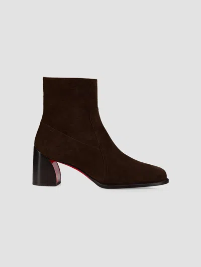 Christian Louboutin 55mm Ira Suede Ankle Boots In Brown