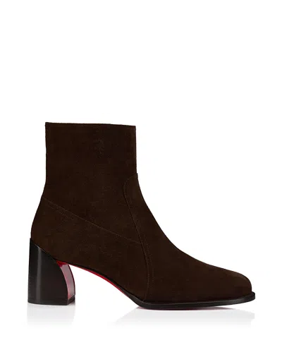 Christian Louboutin Women's Ira Zipped Booties In Brown