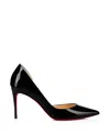 Christian Louboutin Pointed-toe Patent Leather Pumps With Signature Red Sole In Black
