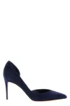 Christian Louboutin Pointed Toe Suede Finish Pumps In Blue