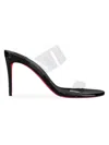 Christian Louboutin Just Nothing 85mm Patent Pvc Sandals In Black