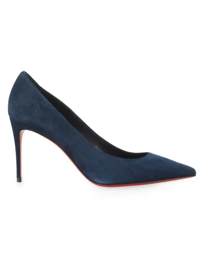 Christian Louboutin Women's Kate 85mm Suede Pumps In Navy