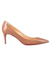 Christian Louboutin So Kate Patent Pointed-toe Red Sole Pump In Beige