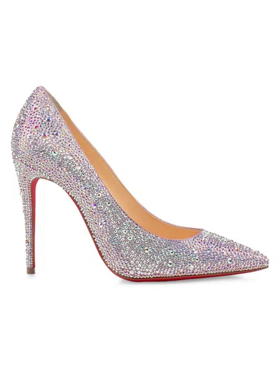 Christian Louboutin Women's Kate Strass Metallic Suede 100mm Pumps In Multi