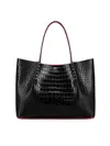 Christian Louboutin Women's Large Cabarock Crocodile-embossed Leather Tote In Black