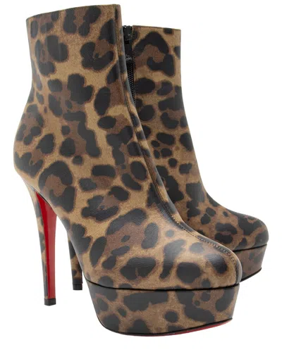 Pre-owned Christian Louboutin Women's Leather Logo Leather Boot (authentic Pre-loved)