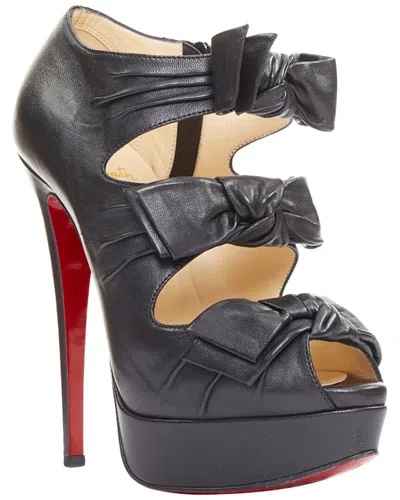 Pre-owned Christian Louboutin Women's Leather Madame Butterfly 150 Bow Platform Pump  (authentic Pre-loved)