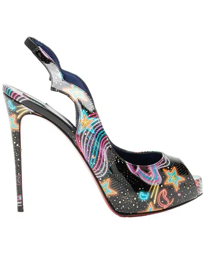 Pre-owned Christian Louboutin Women's Leather Patent Starlight Hot Chick Alta Slingback Pump (authentic Pre-lo