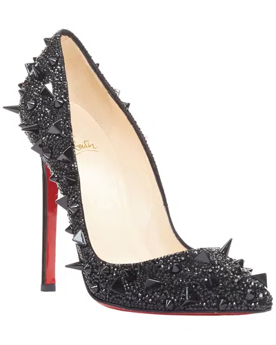 Pre-owned Christian Louboutin Women's Leather Pigalili 120 Strass Crystal Spike Stud  Pumps (authentic Pre-lov