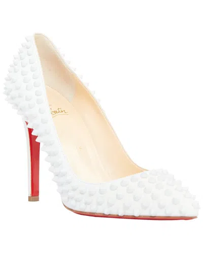 Christian Louboutin Women's Leather Pigalle Spikes 100 Matte Spike Pumps  (authentic Pre-loved) In White