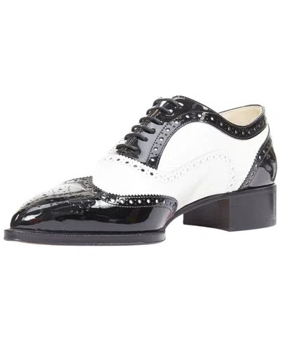 Christian Louboutin Women's Leather Point Toe Brogue (authentic Pre-loved) In Black
