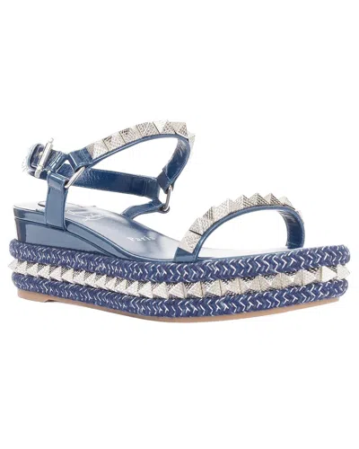 Pre-owned Christian Louboutin Women's Leather Pyraclou 60 Spikes Platform Wedge  (authentic Pre-loved)