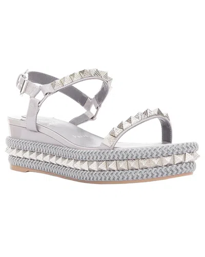 Pre-owned Christian Louboutin Women's Leather Pyraclou 60 Spikes Platform Wedge  (authentic Pre-loved)