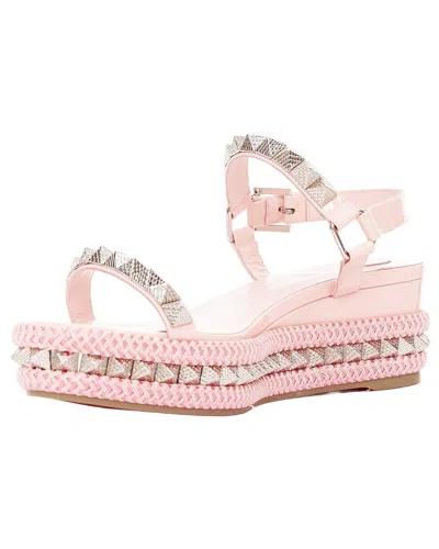 Pre-owned Christian Louboutin Women's Leather Pyraclou 60 Spikes Platform Wedge  (authentic Pre-loved)